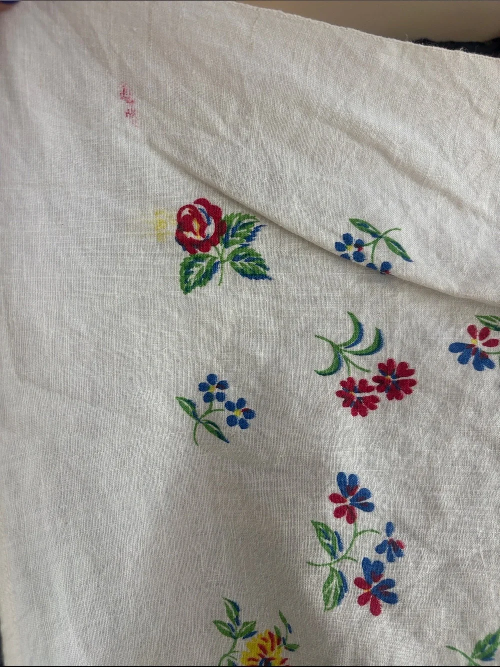 Vintage Floral Printed Cotton Tablecloth